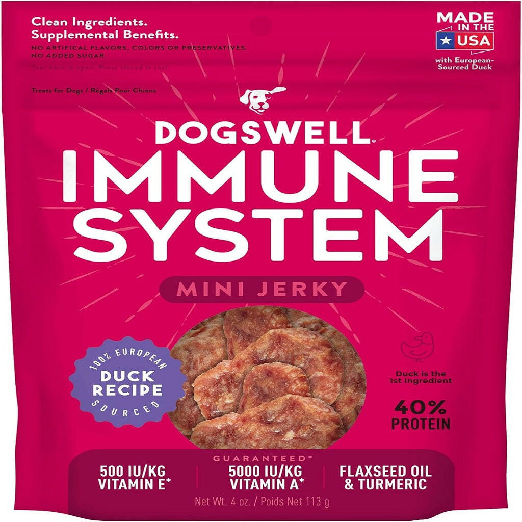 Dogswell Jerky Minis Immunity & Defense Grain-Free Duck Recipe for Dogs 4 oz