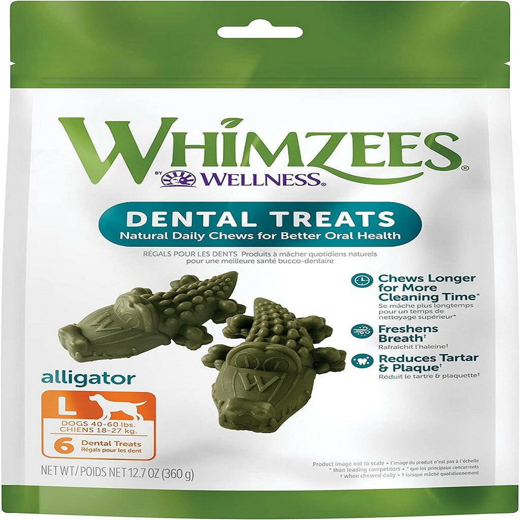 Whimzees by Wellness Alligator Natural Grain-Free Dental Chews For Large Dogs (12.7 oz)