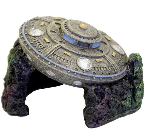 Blue Ribbon Exotic Environments Crashed UFO With Cave Ornament