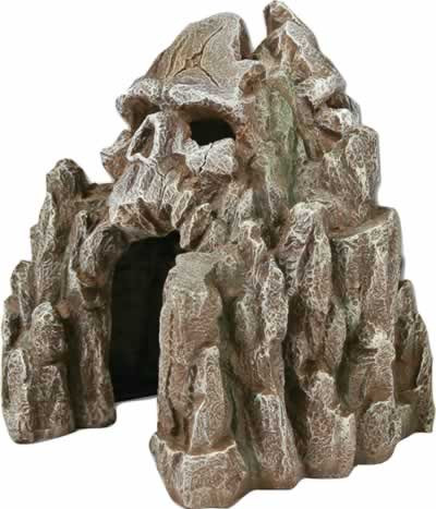 Blue Ribbon Skull Mountain Aquarium Ornament Small