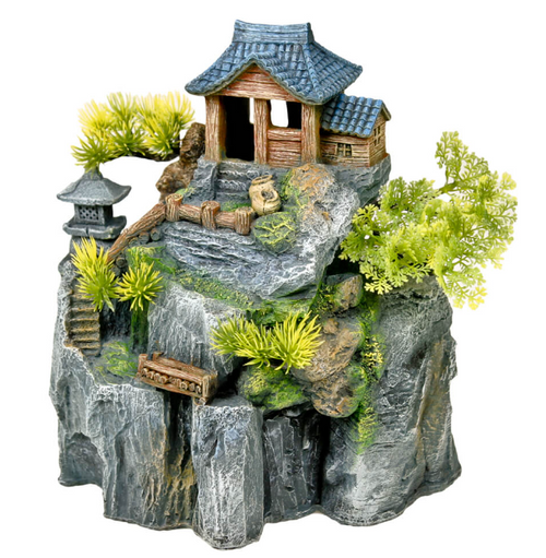 Blue Ribbon Exotic Environments Asian Cottage with Bonsai Tank Decor