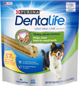 Purina Dentalife Dental Chew Small & Medium Dog, Case of 4, 40 Count