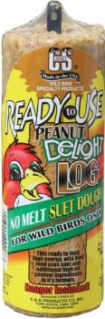 C&S Ready To Use Peanut Delight No Melt Suet Dough Log, Wild Bird Suet, 15.5oz