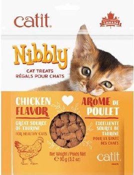 Catit Nibbly Chicken Flavor, Cat Treats, 3.17oz Bag