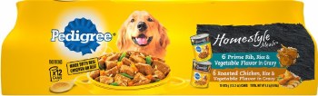 Pedigree Choice Cuts in Gravy Prime Rib and Roasted Chicken Variety Pack Canned, Wet Dog Food, Case of 12, 13.2oz