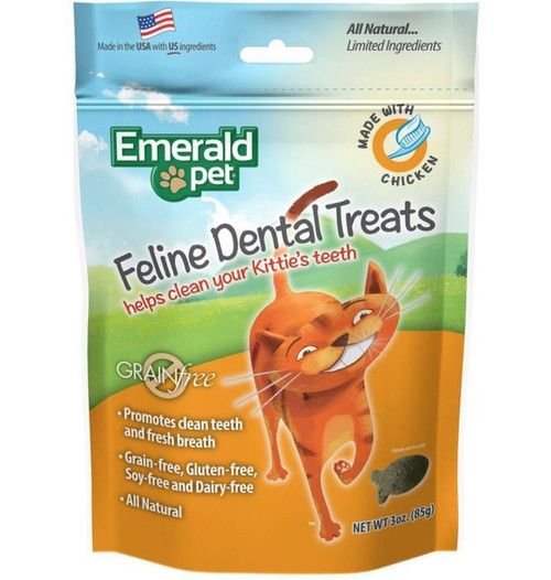 Emerald Pet Grain Free Feline Dental Chicken Treats