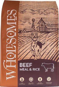 Wholesomes Beef Meal and Rice Recipe Adult, Dry Dog Food, 40lb