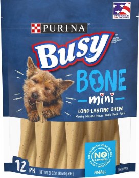 Purina Busy Bone Mini Pouch, Dog Treats, 21oz