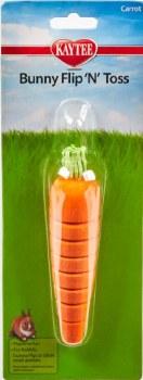 Kaytee Bunny Flip n Toss Carrot Small Animal Toy, 6 inch