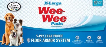 Four Paws Extra Large Wee Wee Pads for Large Dogs 28 inch x 34 inch, 40 Count