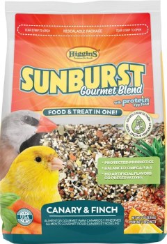 Higgins Sunburst Gourmet Blend Canary and Finch, Bird Food, 2lb