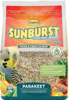 Higgins Sunburst Gourmet Blend Parakeet and Budgie, Bird Food, 2lb