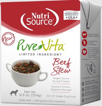Pure Vita Beef Stew Grain Free, Wet Dog Food, Case of 12, 12.5oz