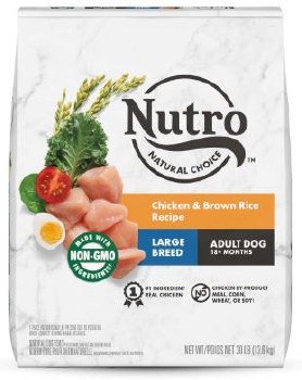 Nutro Natural Large Breed Adult, Chicken and Brown Rice Recipe, Dry Dog Food, 30lb