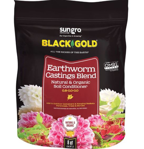 Sun Gro Black Gold Earthworm Castings, 8 Qt.