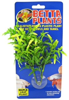 Zoo Med Lab Betta Plants Maple Leaf Plastic Plant, Green, Fish Betta