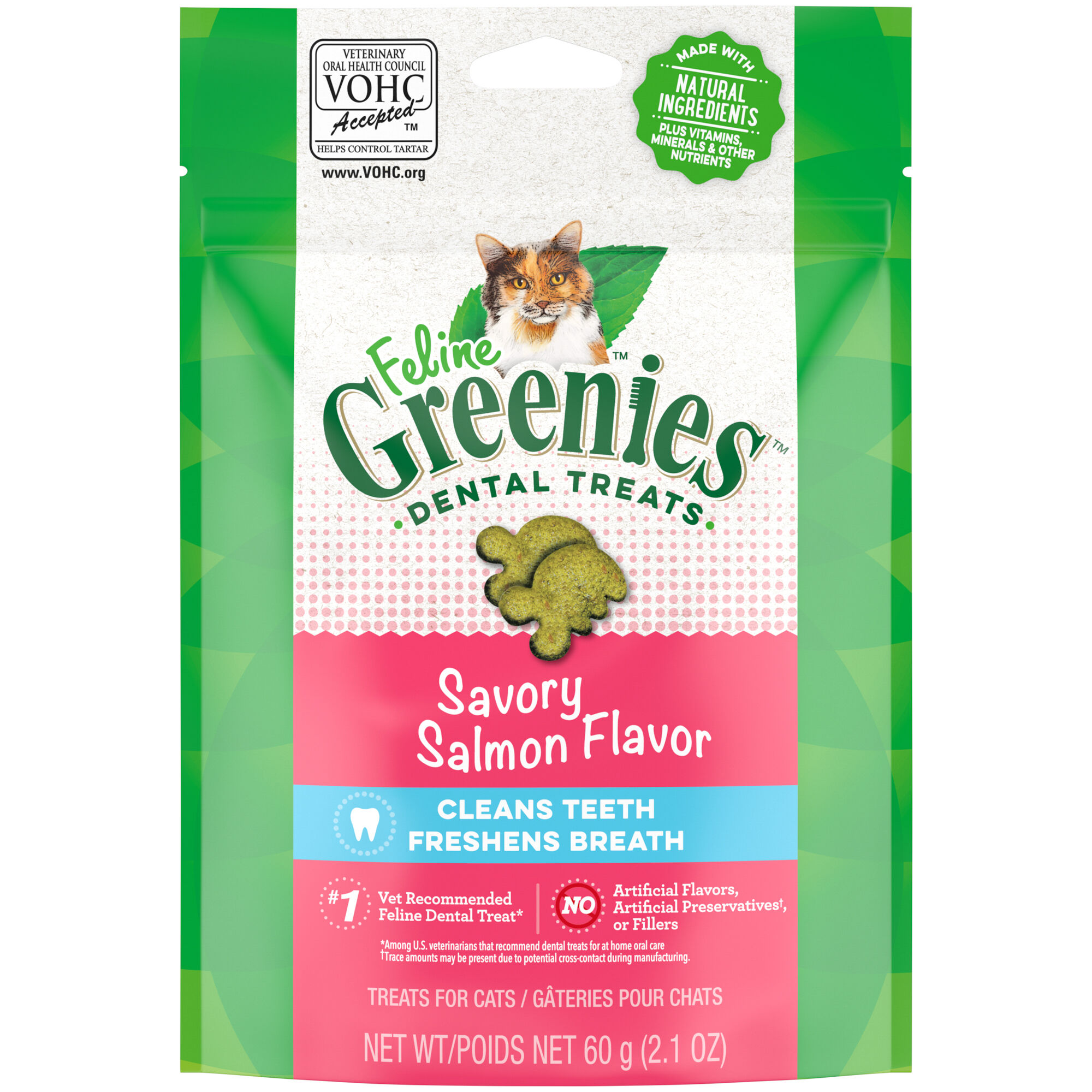Greenies Adult Dental Cat Treats Savory Salmon Flavor