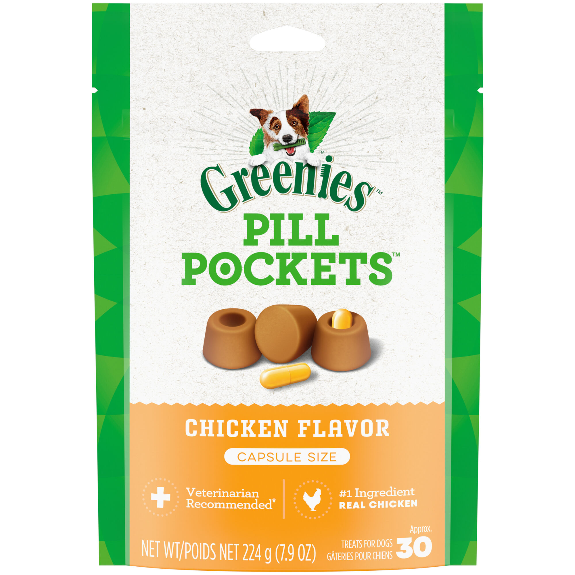 Greenies Pill Pockets Capsule Size Natural Chicken Flavored Dog Treats