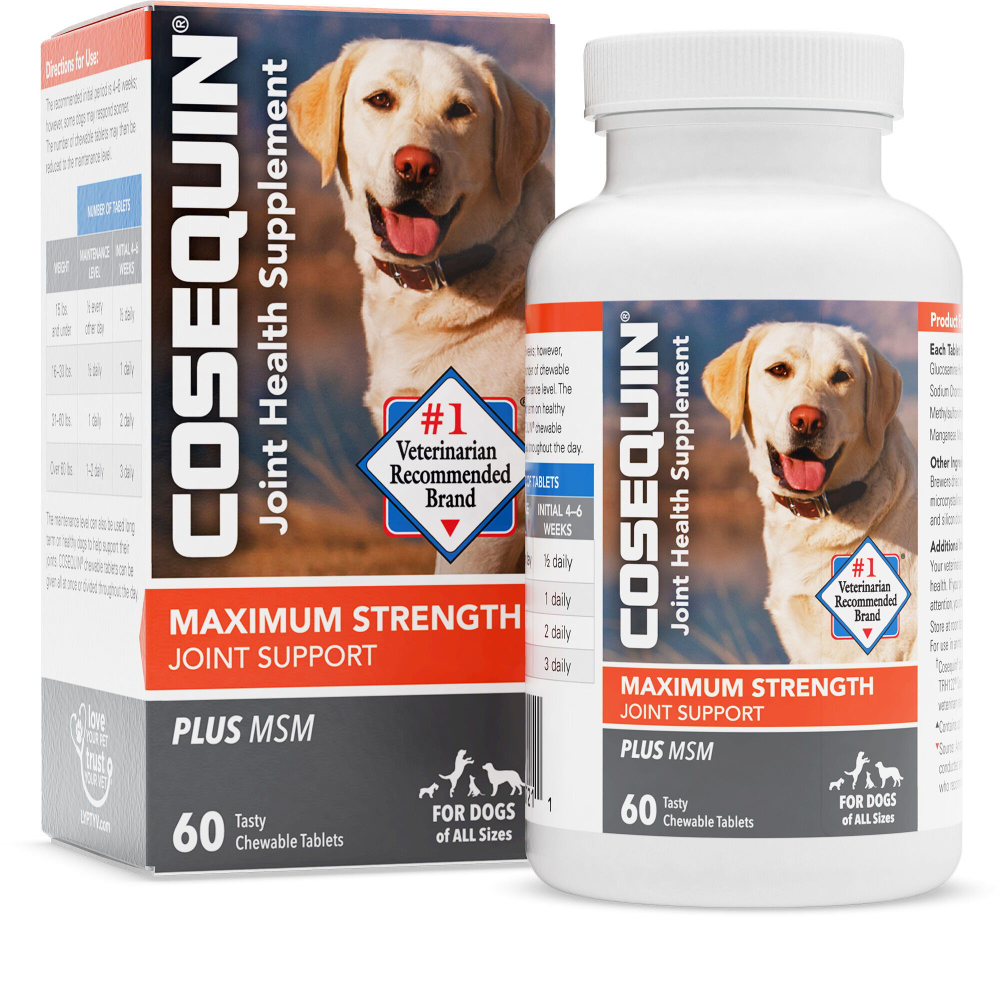 Nutramax Cosequin Maximum Strength Joint Health Supplement for Dogs - With Glucosamine, Chondroitin, and MSM