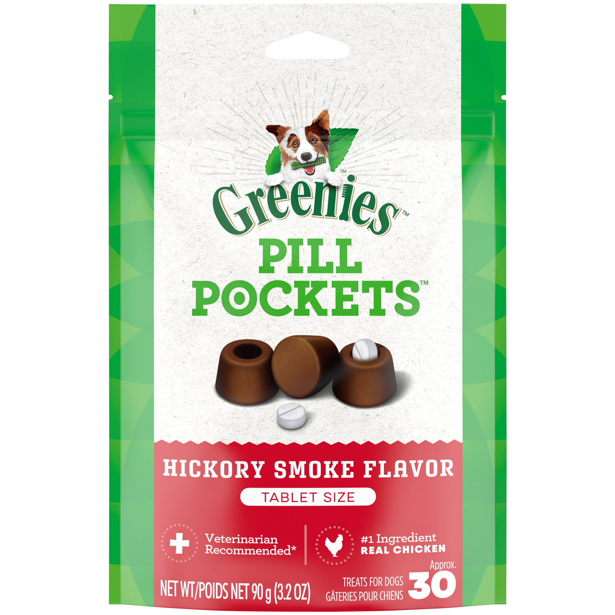 Greenies Pill Pockets Tablet Size Natural Hickory Smoke Flavored Dog Treats
