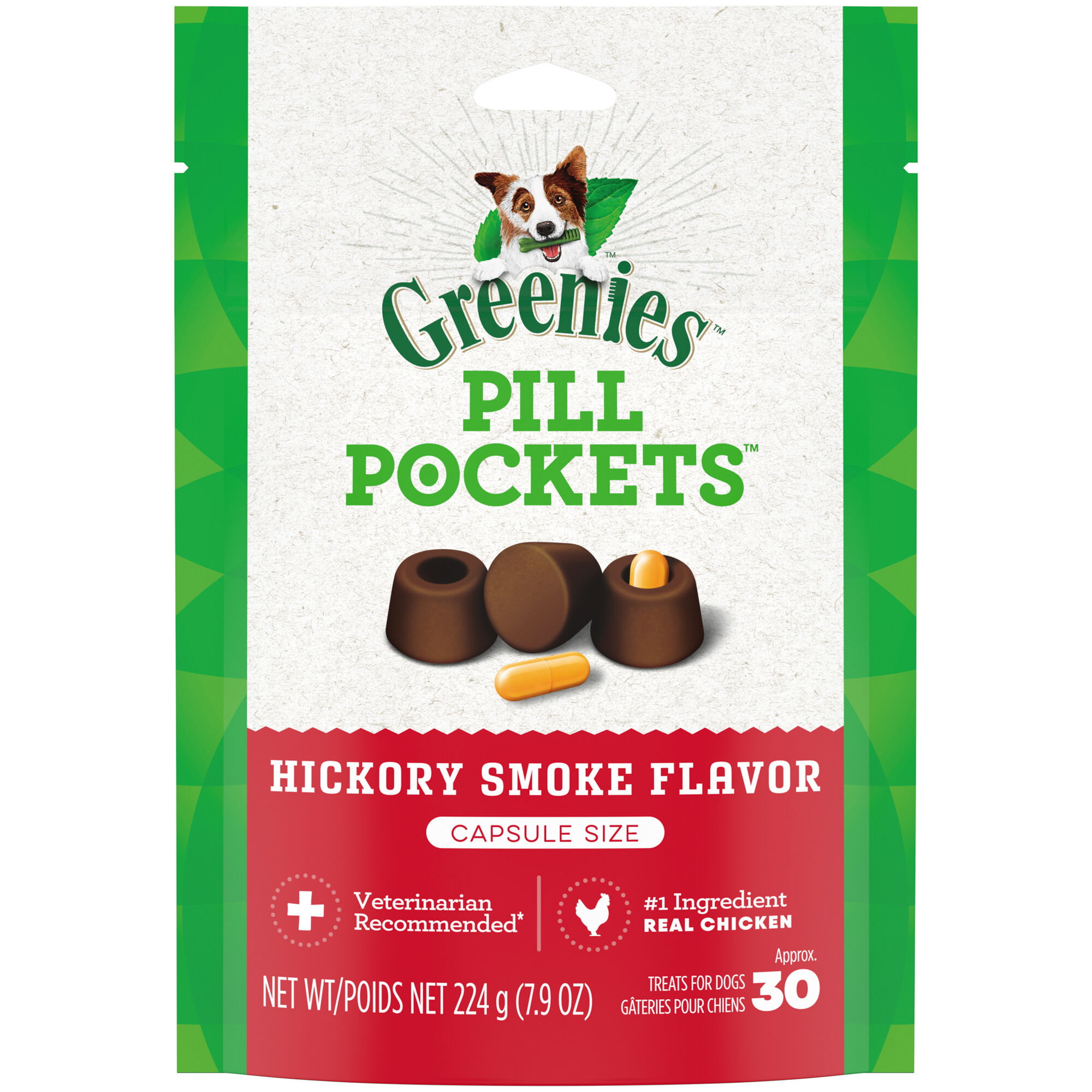Greenies Pill Pockets Capsule Size Natural Hickory Smoke Flavored Dog Treats