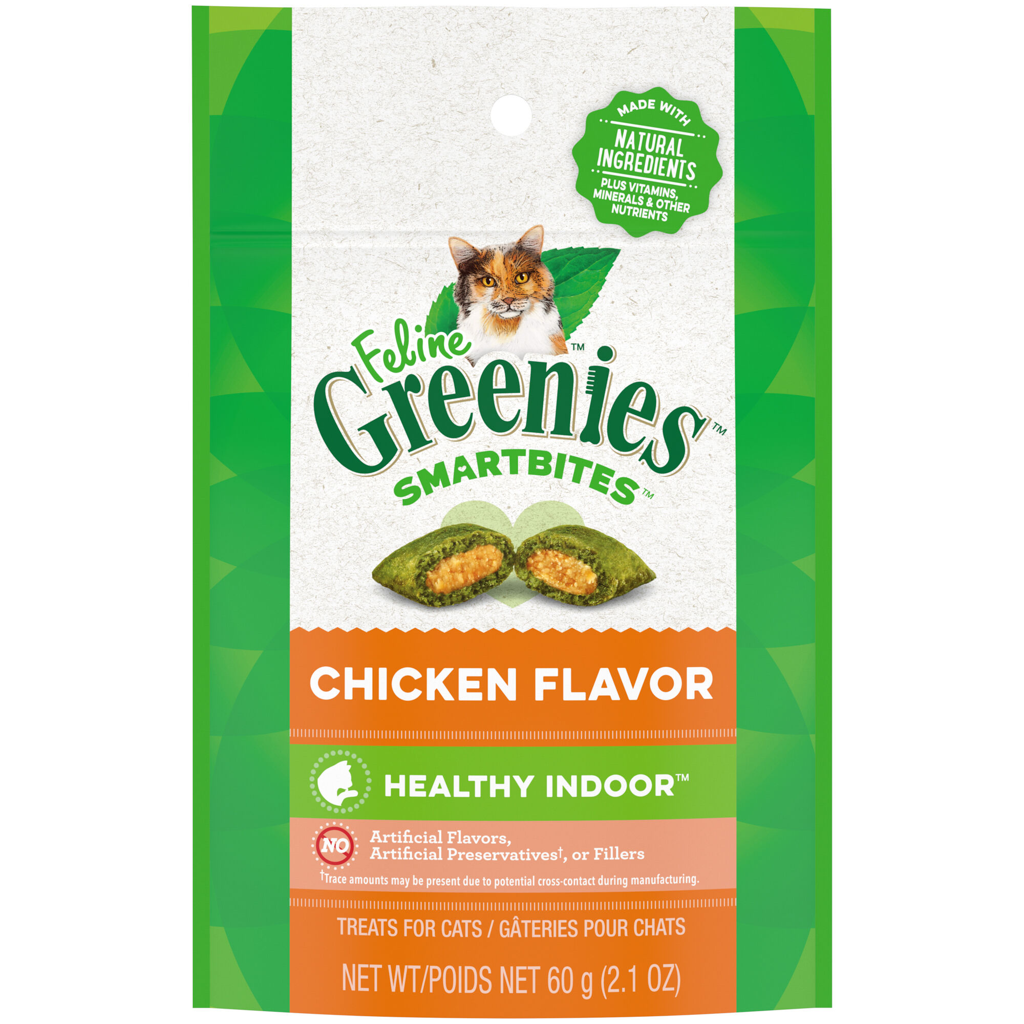 Feline Greenies Smartbites Healthy Indoor Natural Treats for Cats Chicken Flavor