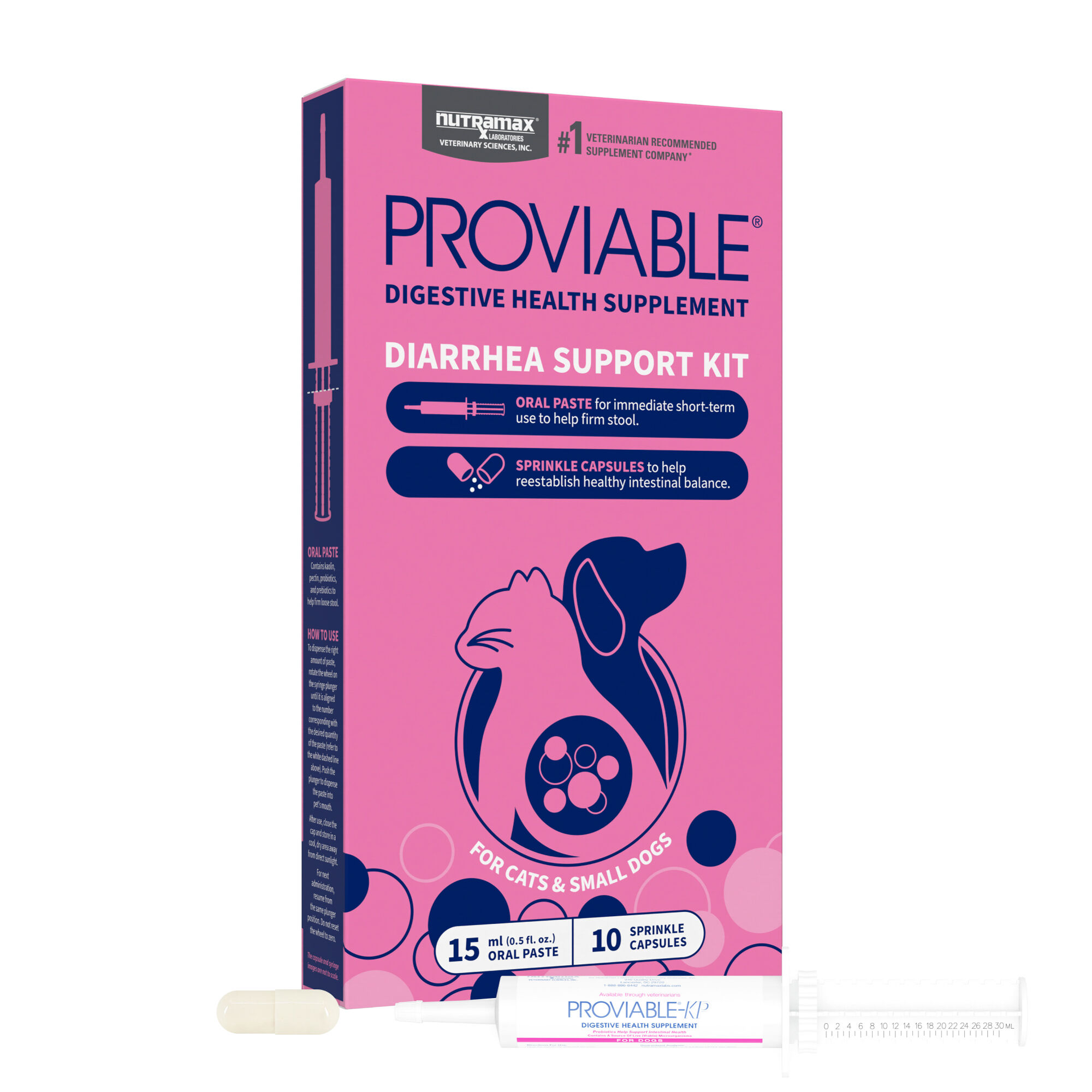 Nutramax Proviable Digestive Health Supplement Kit with Multi-Strain Probiotics and Prebiotics With 7 Strains of Bacteria
