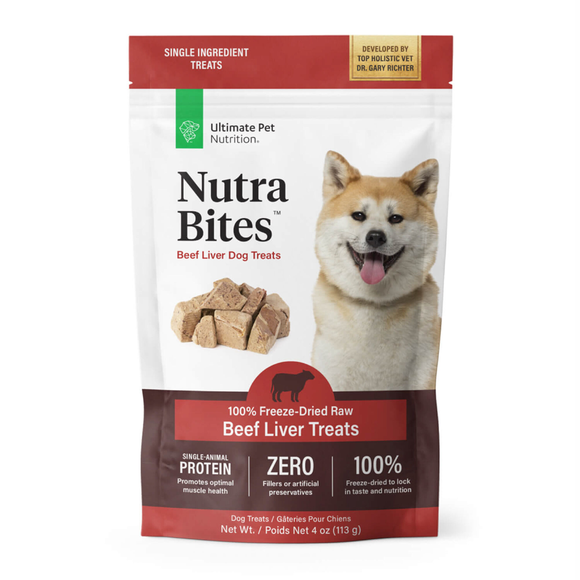 Ultimate Pet Nutrition Nutra Bites Freeze Dried Raw Single Ingredient Beef Liver Dog Treats