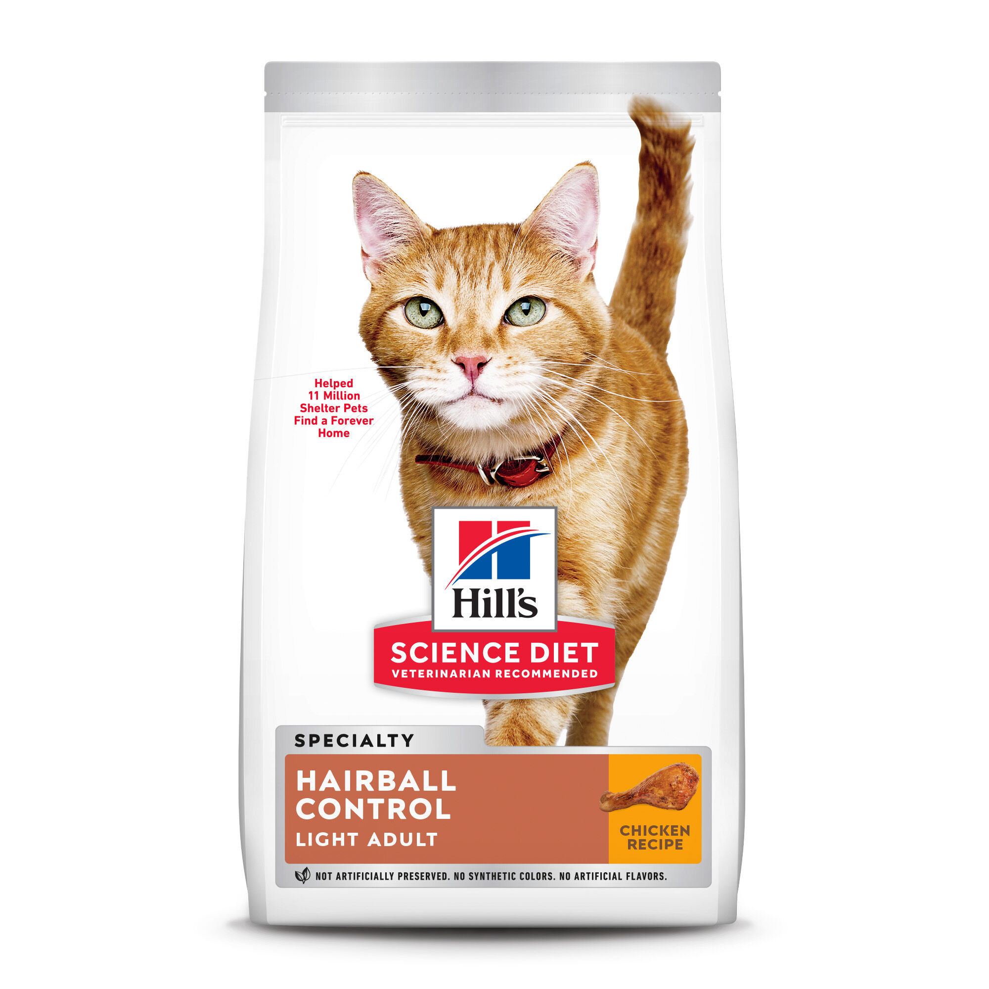 Hill's Science Diet Adult Light Hairball Control Chicken Recipe Dry Cat Food