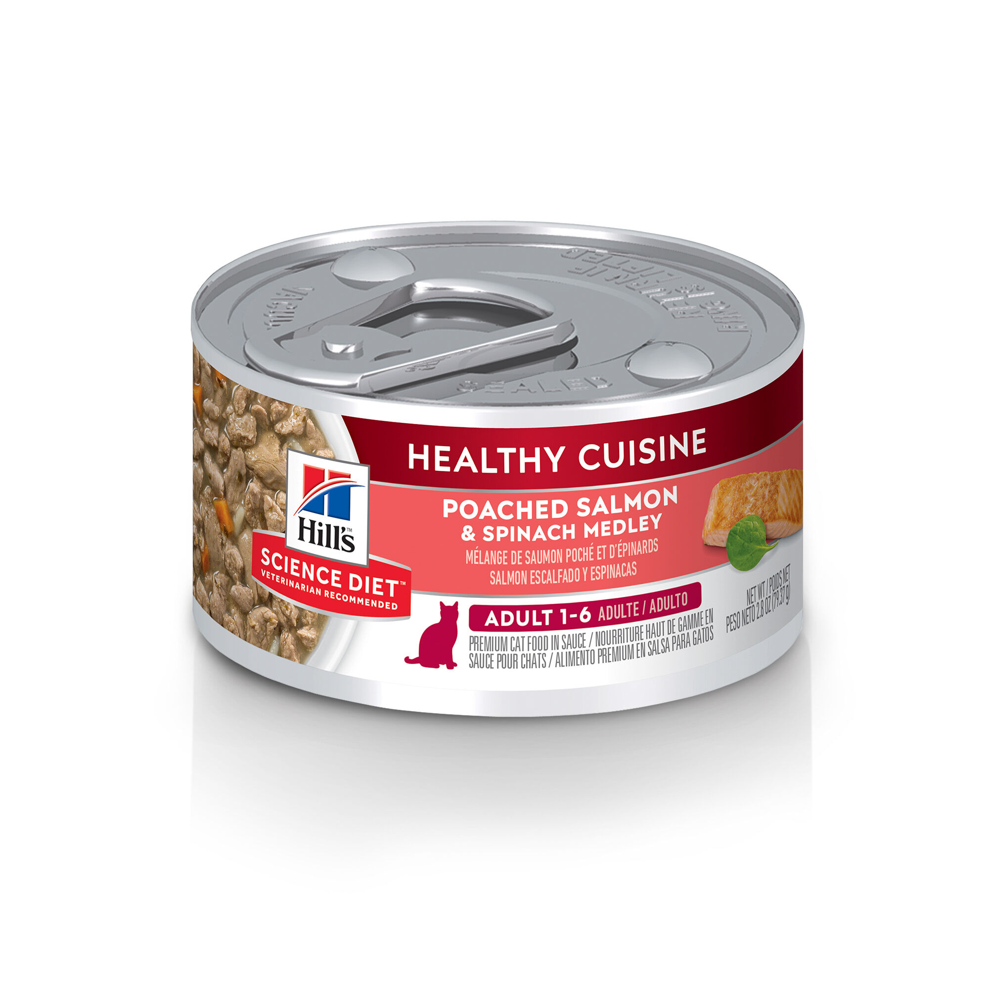 Hill's Science Diet Adult Healthy Cuisine Poached Salmon & Spinach Medley Wet Cat Food