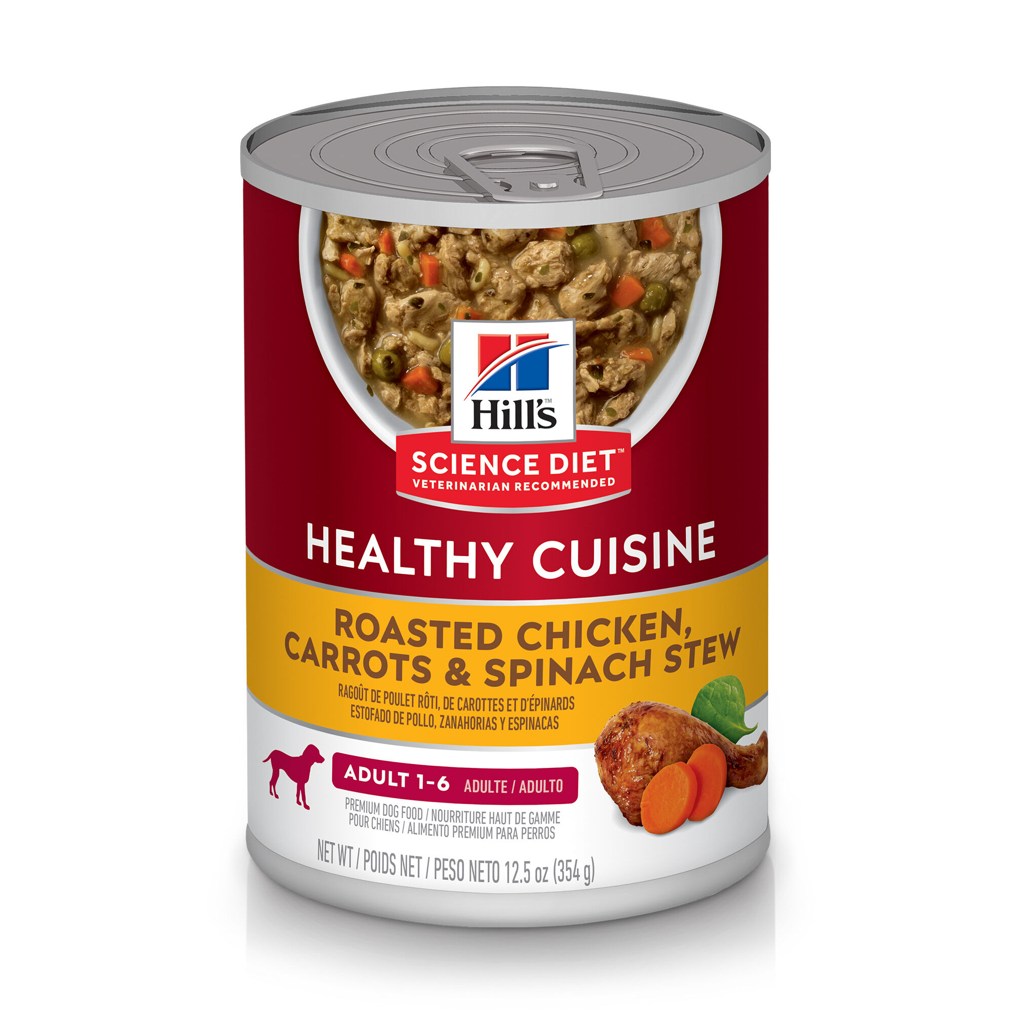 Hill's Science Diet Adult Healthy Cuisine Roasted Chicken, Carrots, & Spinach Stew Wet Dog Food