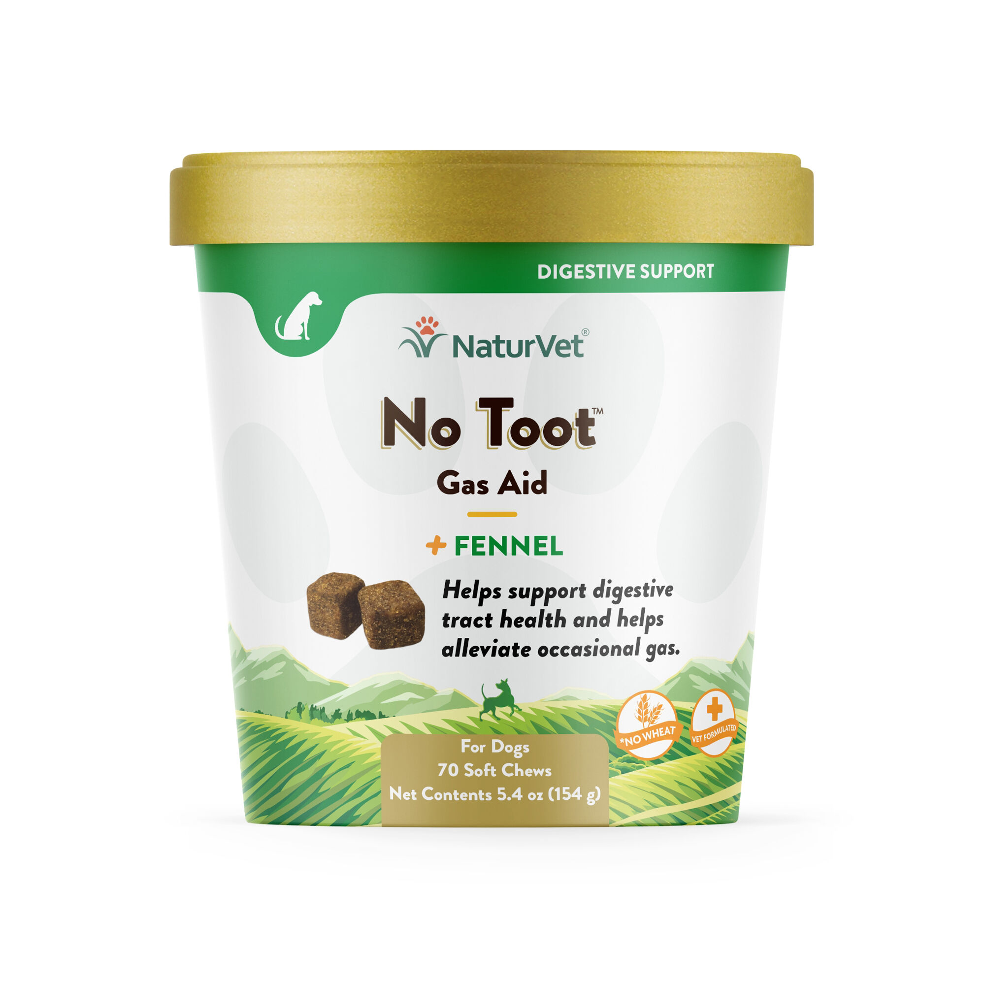 NaturVet No Toot Gas Aid Digestive Supplement Soft Chew for Dogs