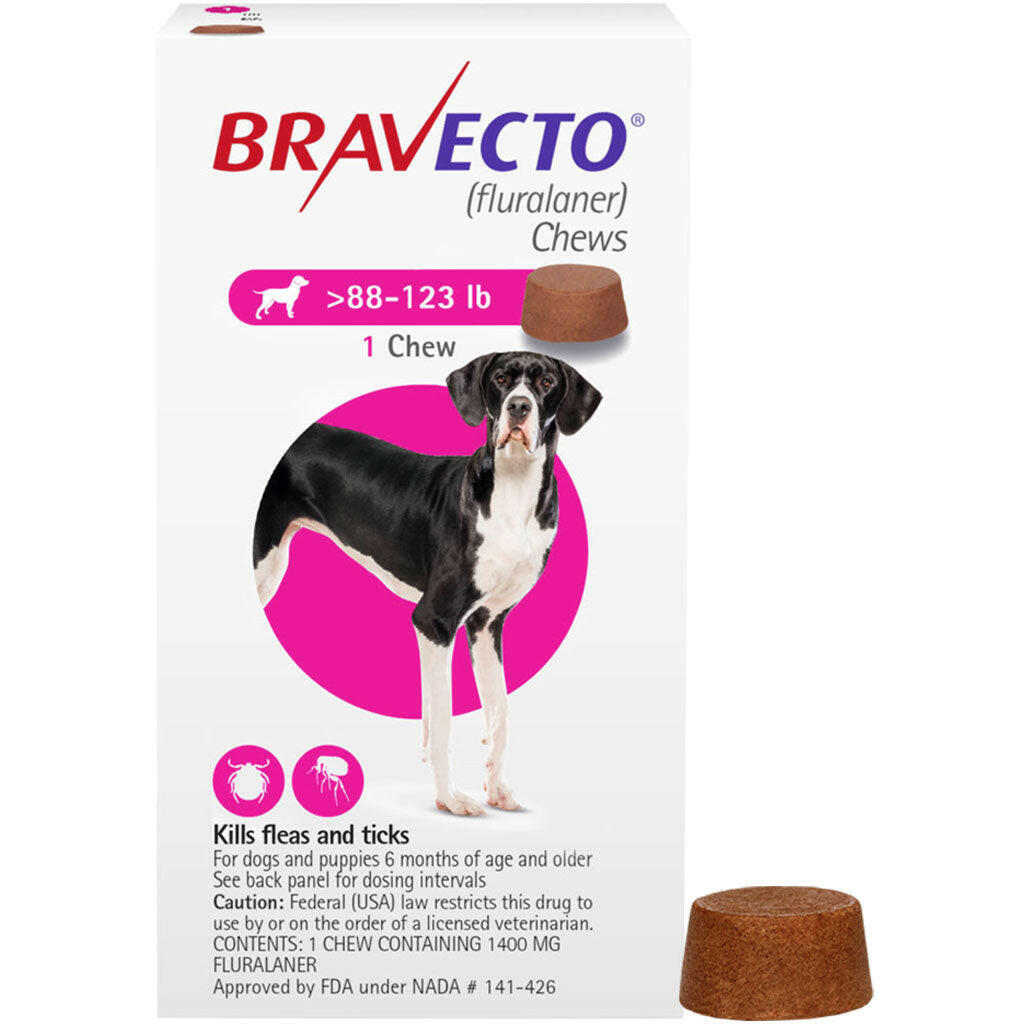Bravecto Chews for Dogs (fluralaner), 88-123 lbs