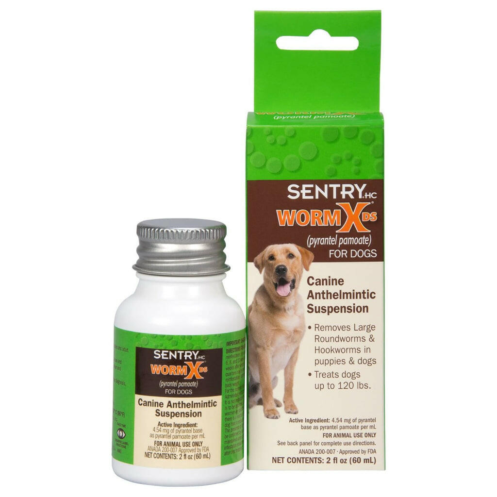 Sentry HC WormX DS Liquid Dewormed for Roundworms & Hookworms for Dogs (2oz)