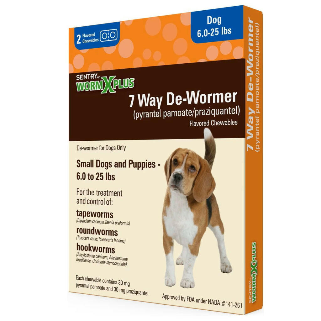 Sentry HC 7 Way De-Wormer for Tapeworms, Roundworms, & Hookworms Small Dogs & Puppies