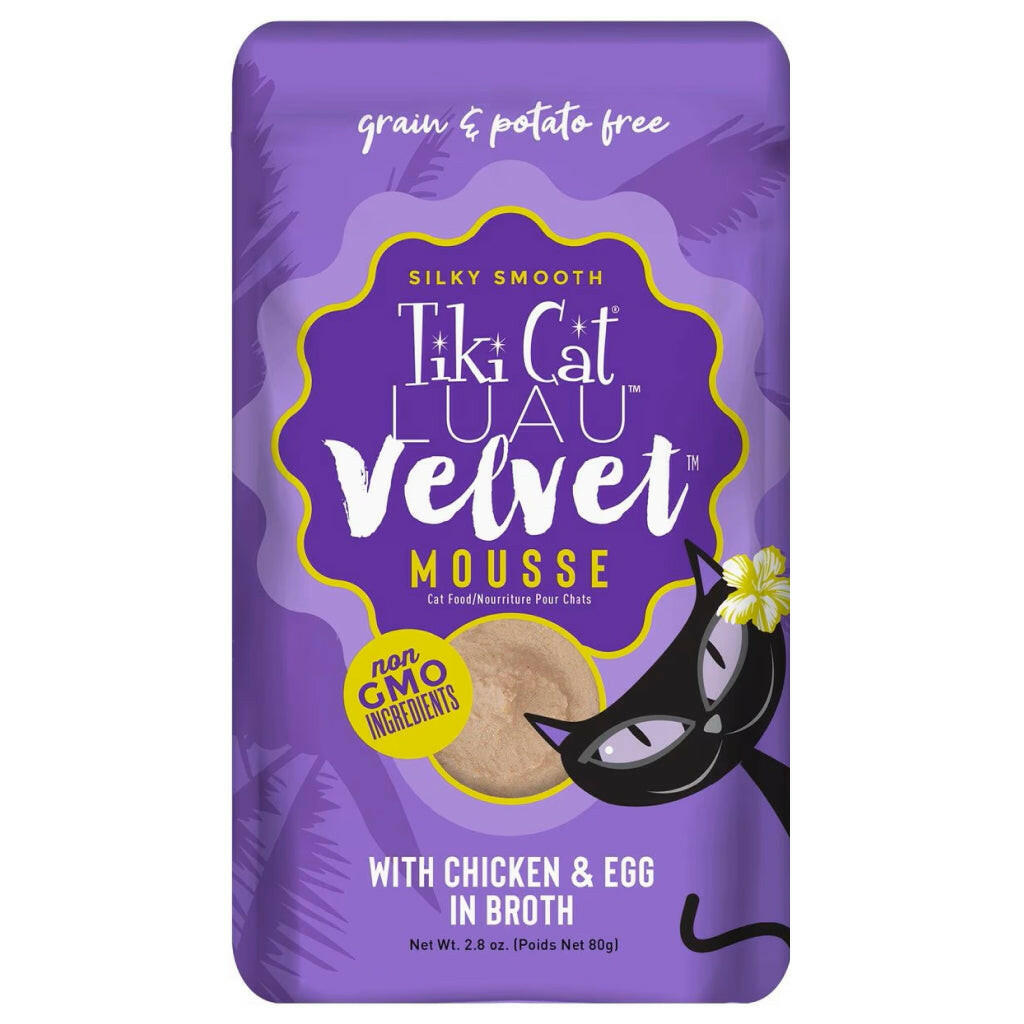 Tiki Cat Velvet Mousse Chicken & Egg (2.8 oz x 12 pouches)