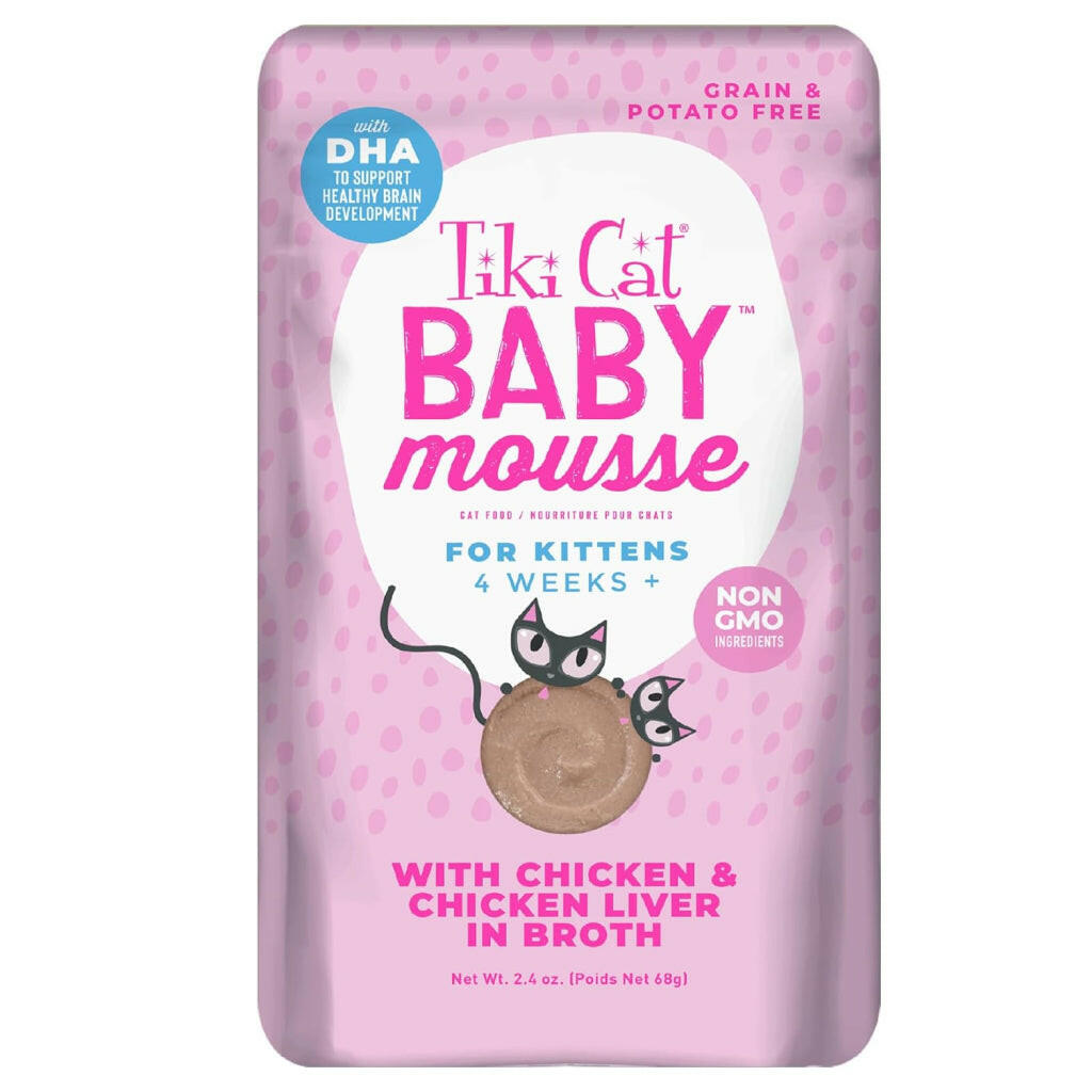 Tiki Cat Velvet Mousee Kitten (2.4 oz x 12 pouches)