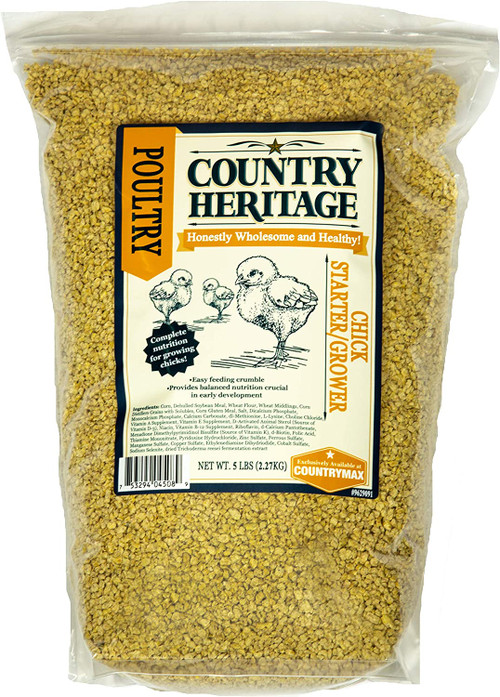 Country Heritage Chick Starter/Grower Crumbled Feed, 5# Bag