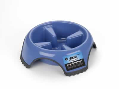 JW Pet Skid Stop Slow Feed Dog Bowl, Medium