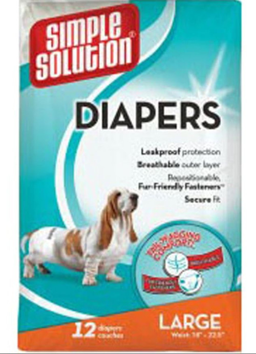 Simple Solution Disposable Dog Diapers, XS-12 Pk.