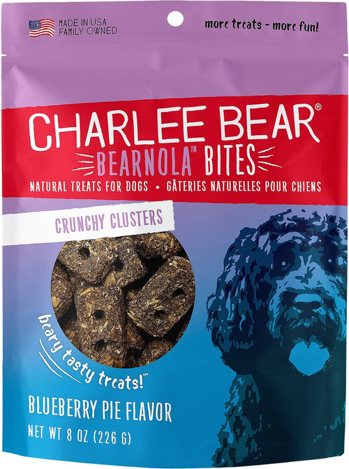 Charlee Bear Bearnola Bites Blueberry Pie Flavor Dog Treats, 8 Oz. Bag