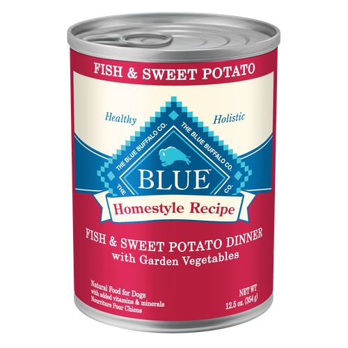 Blue Buffalo Homestyle Recipe Fish & Sweet Potato Dinner With Garden Vegetables Canned Dog Food, 12.5 Oz.