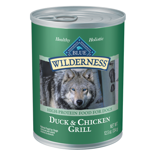 Blue Buffalo Wilderness Grain-Free Duck & Chicken Grill Canned Dog Food, 12.5 Oz.