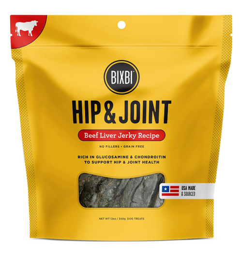 Bixbi Hip & Joint Support Beef Liver Jerky Dog Treats, 5oz.