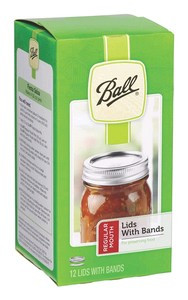 Ball Regular Mason Jar Lids with Bands, 12 Count