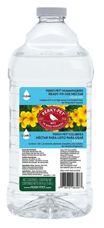 Perky Pet Ready-To-Use Clear Hummingbird Nectar 64 Ounces