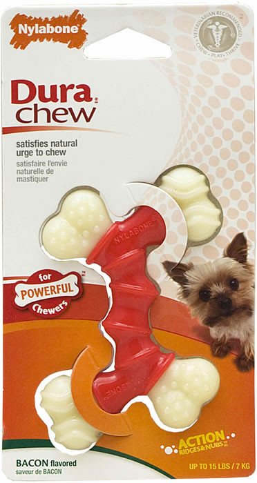 Nylabone DuraChew Double Bone, Bacon, Petite