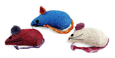 Burlap Mice 3 Pack