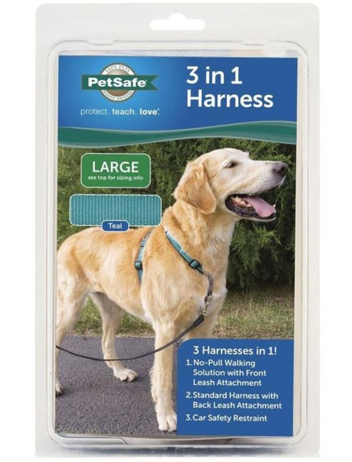 PetSafe 3 In 1 Harness, Large, Teal