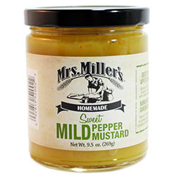 Mrs. Miller's Sweet Mild Pepper Mustard 9.5 Ounces